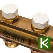 Коллектор для теплого пола с вентилями 12 выходов STOUT SMB 0468 000012